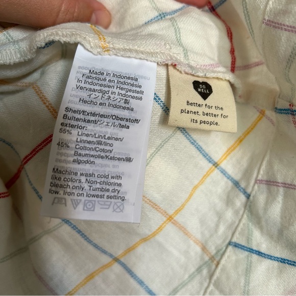 Madewell Small Side-Tie Tank Top in Windowpane, White Multicolor Plaid, Bows - Picture 7 of 8